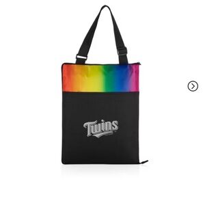 MLB Minnesota Twins Vista Outdoor Picnic Blanket & Tote - Rainbow/Black New